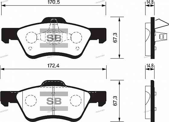Sangsin SP1497 დისკის სამუხრუჭე ხუნდები თბილისი