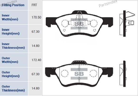 Sangsin SP1497 დისკის სამუხრუჭე ხუნდები თბილისი - photo 3