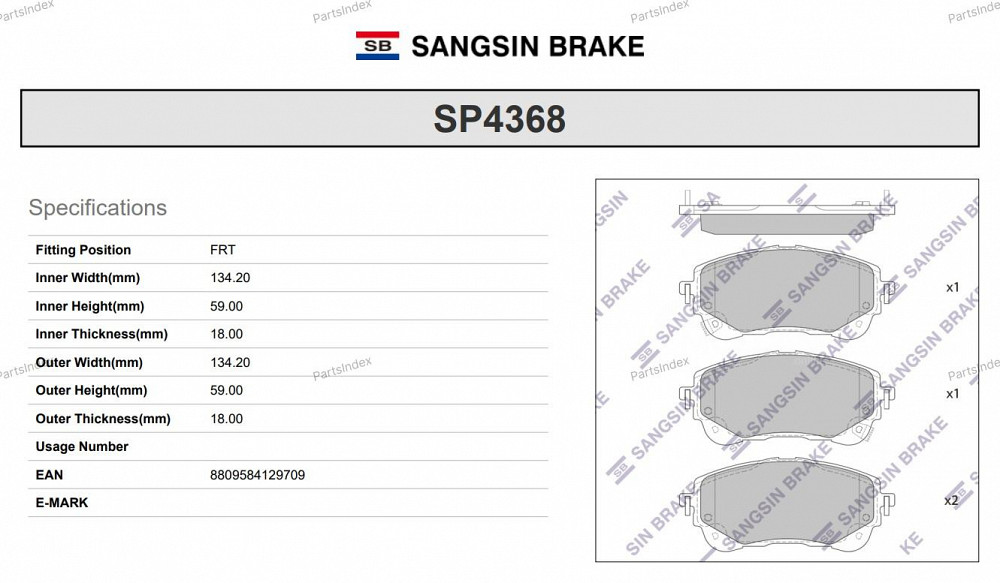 Sangsin SP4368 დისკური სამუხრუჭე ხუნდები თბილისი - photo 3