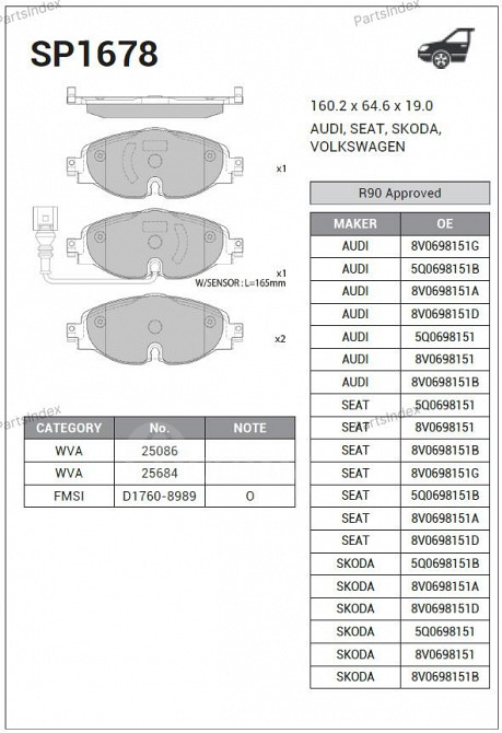Sangsin SP1678 დისკის სამუხრუჭე ხუნდები თბილისი - photo 1