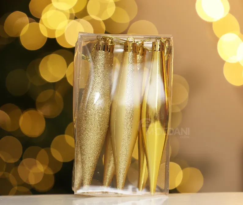 Christmas tree toy lollipop 6 pieces 15 cm gold Tbilisi - photo 2