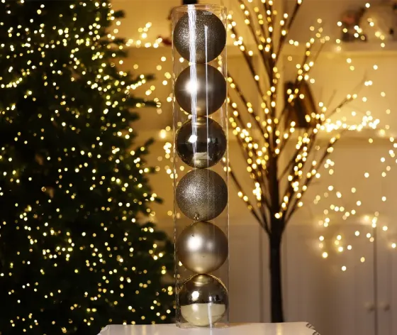 Christmas tree balls 12 cm 6 pieces gold Tbilisi