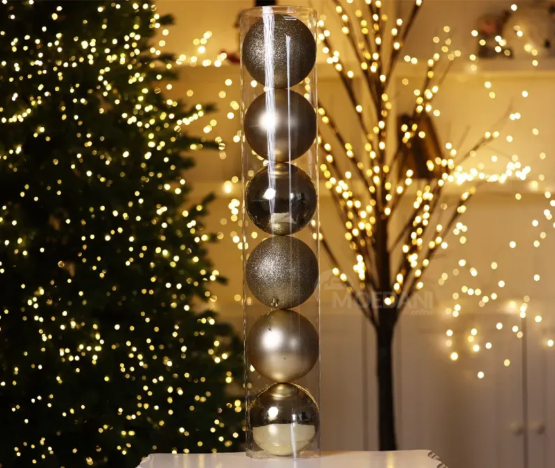Christmas tree balls 12 cm 6 pieces gold Tbilisi - photo 2