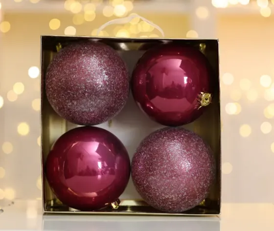 Christmas tree balls 15 cm 4 pieces pink Tbilisi