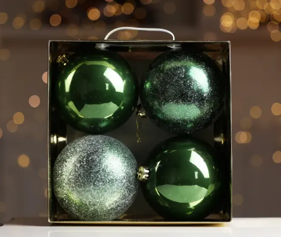 Christmas tree balls 15 cm 4 pieces green Tbilisi