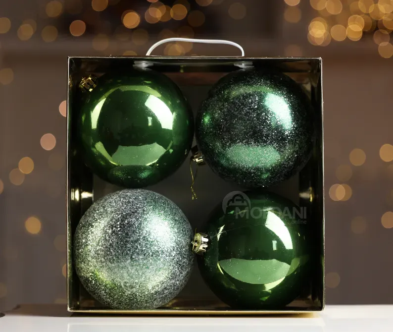 Christmas tree balls 15 cm 4 pieces green Tbilisi - photo 2