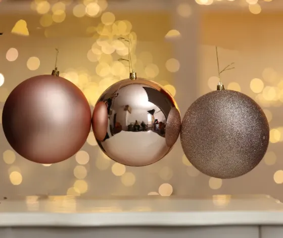 Christmas tree balls 15 cm 3 pieces Rose gold Tbilisi