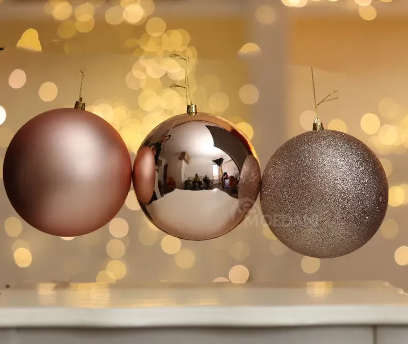 Christmas tree balls 15 cm 3 pieces Rose gold Tbilisi - photo 1