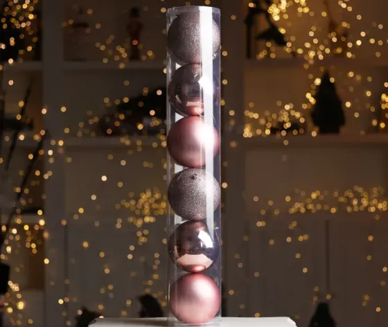 Christmas tree balls 12 cm 6 pieces Rose gold Tbilisi