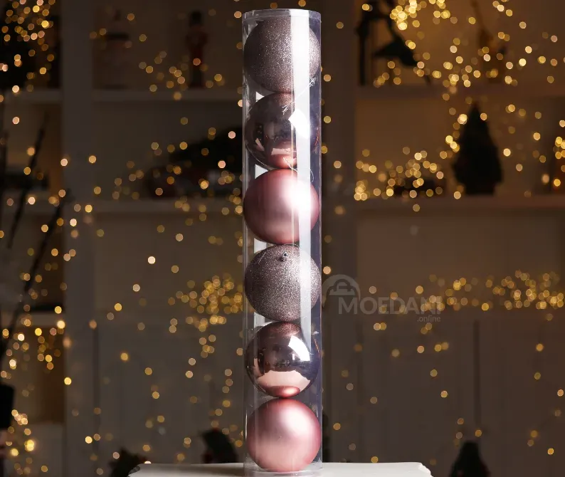 Christmas tree balls 12 cm 6 pieces Rose gold Tbilisi - photo 2