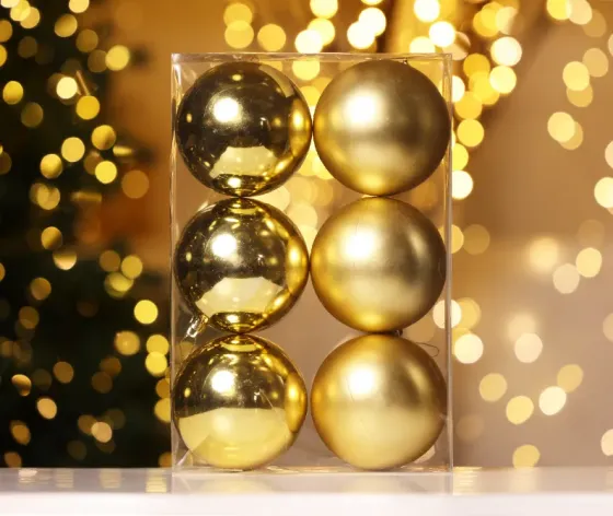 Christmas tree balls 10 cm 6 pieces gold Tbilisi