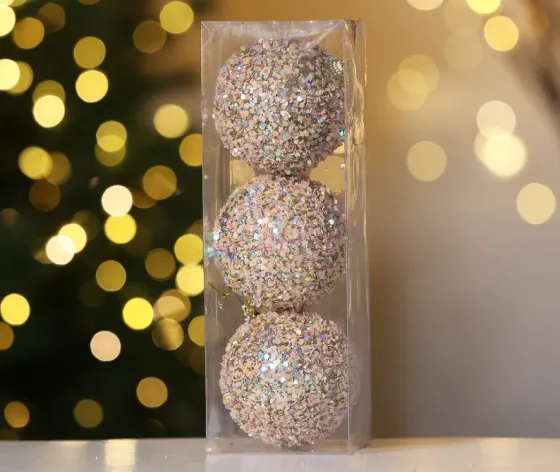 Christmas tree toy balls 8 cm 3 pieces gold Tbilisi