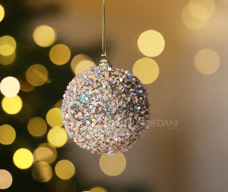 Christmas tree toy balls 8 cm 3 pieces gold Tbilisi - photo 1