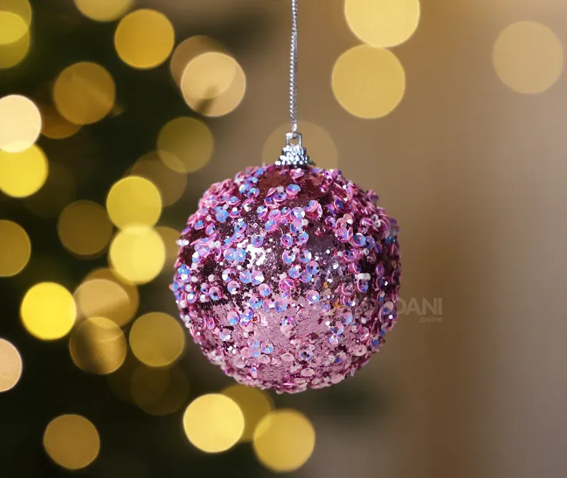Christmas tree toy balls 8 cm 3 pieces pink Tbilisi - photo 2