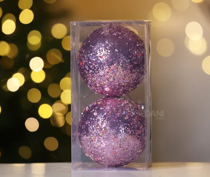 Christmas tree toy balls 10 cm 2 pieces pink Tbilisi - photo 2