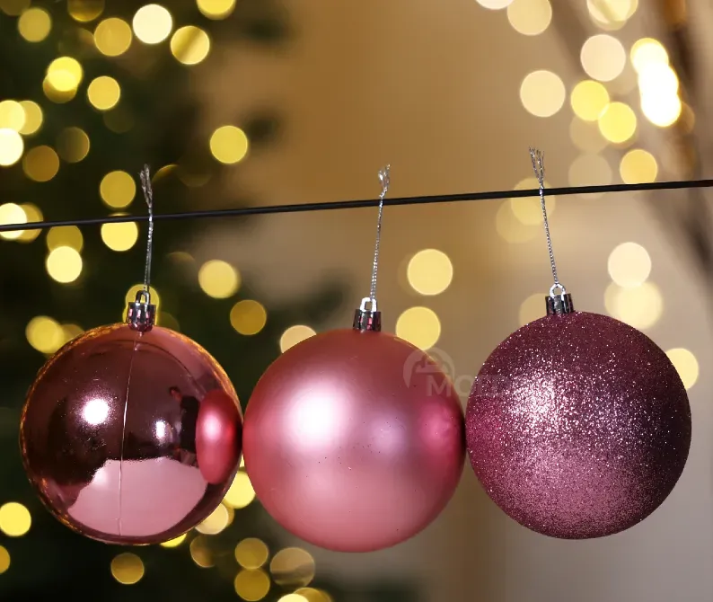 Christmas tree balls 10 cm 6 pieces pink Tbilisi - photo 1