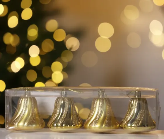 Christmas tree toy 4 pieces 6 cm gold (bell) Tbilisi