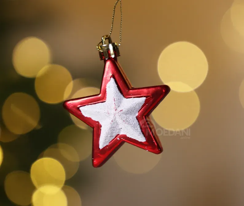 Christmas tree toy 6 pieces 6 cm red (star) Tbilisi - photo 1