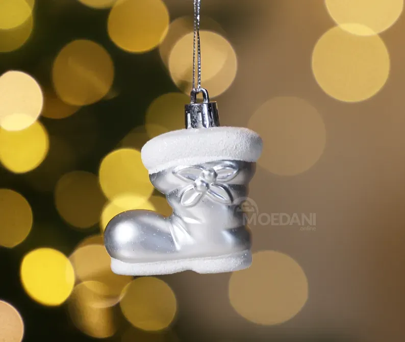 Christmas tree toy 6 pieces 6 cm silver (Batink) Tbilisi - photo 1