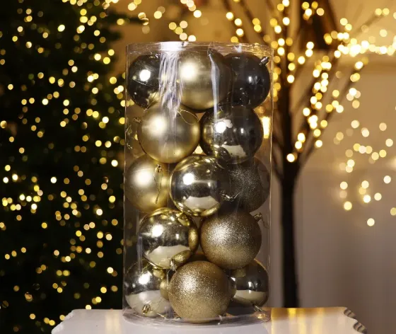 Christmas tree balls 6 cm 20 pieces gold Tbilisi