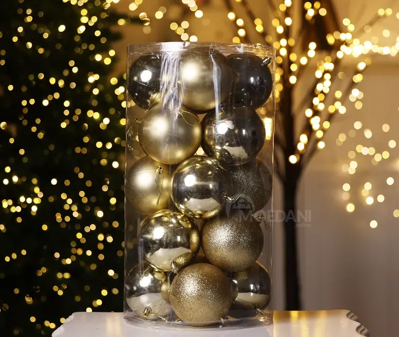 Christmas tree balls 6 cm 20 pieces gold Tbilisi - photo 2