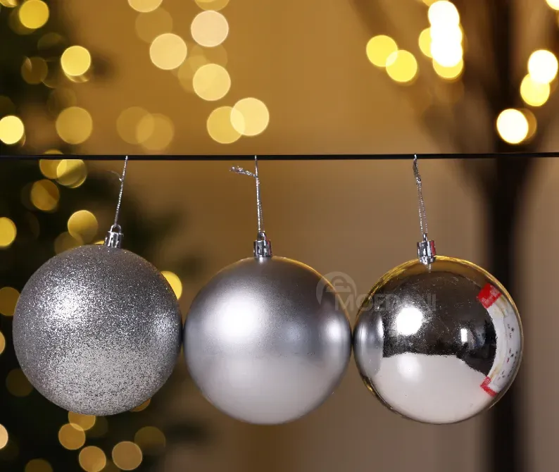 Christmas tree balls 8 cm 20 pieces silver Tbilisi - photo 2