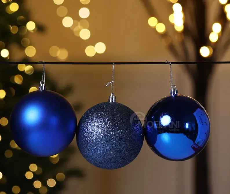 Christmas tree balls 10 cm 20 pieces blue Tbilisi - photo 2