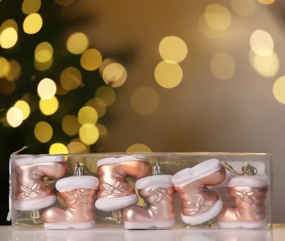 Christmas tree toy 6 pieces 6 cm pink (Batink) Tbilisi