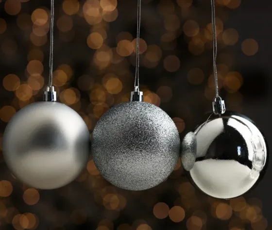 Christmas tree balls 10 cm. 6 pieces silver Tbilisi