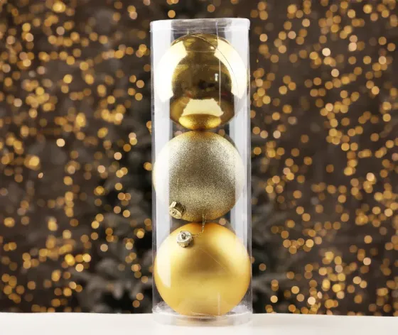 Christmas tree toy balls 15 cm 3 pieces gold Tbilisi