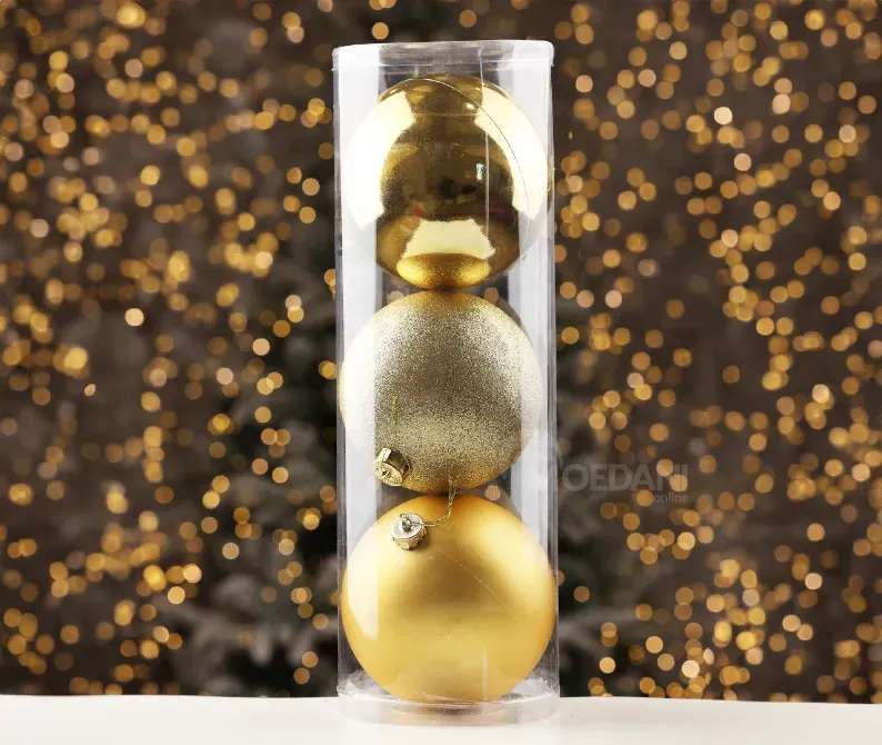 Christmas tree toy balls 15 cm 3 pieces gold Tbilisi - photo 1