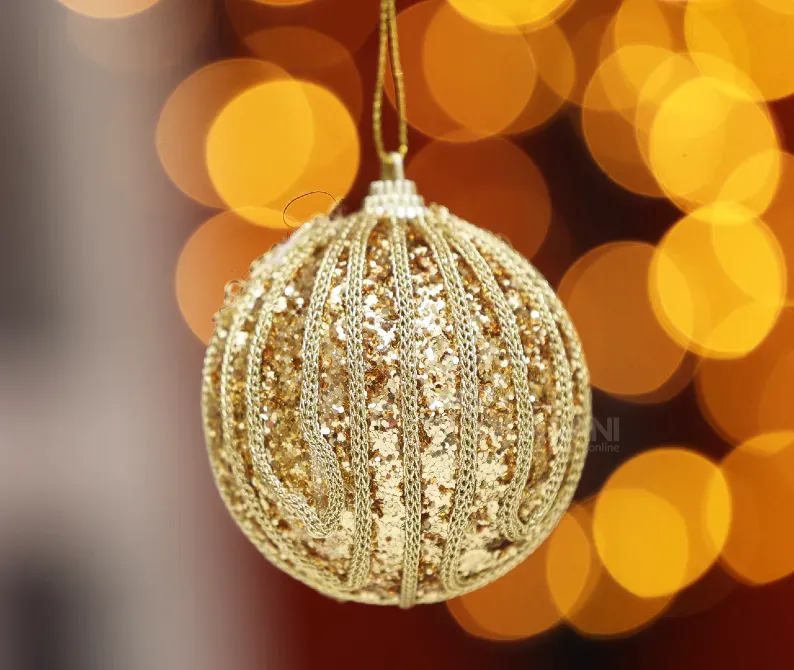 Christmas tree toy with gold glitter 8 cm Tbilisi - photo 1