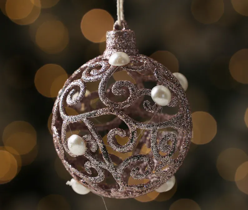 Christmas tree toy with pearls, pink Tbilisi - photo 2