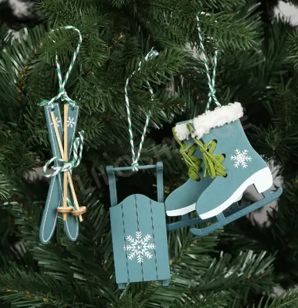 Ნაძვისხის ხის სათამაშოების კომპლექტი ცისფერი 9083 თბილისი