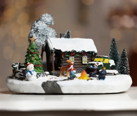 Საახალწლო სოფელი, მანათობელი მოძრავი დეკორაცია 9182-1 თბილისი