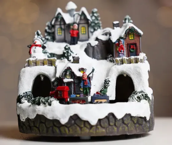 New Year's Village, Luminous Moving Decoration 9182-2 Tbilisi