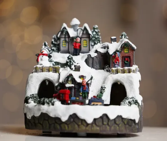 New Year's Village, Luminous Moving Decoration 9182-2 Tbilisi