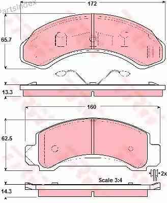 სამუხრუჭე დისკის ხუნდები  hundebi TRW GDB4004 თბილისი