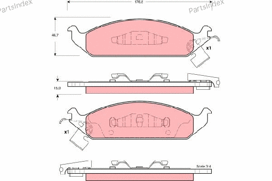 სამუხრუჭე დისკის ხუნდები  hundebi TRW GDB4016 თბილისი