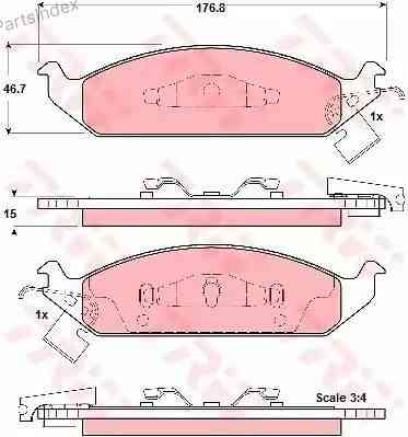 სამუხრუჭე დისკის ხუნდები  hundebi TRW GDB4016 თბილისი