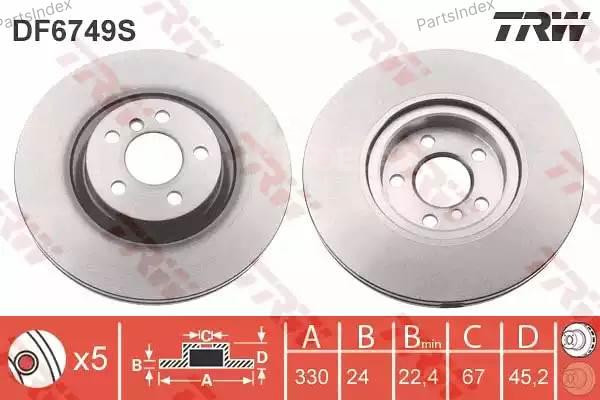 სამუხრუჭე დისკი oporni diski TRW DF6749S თბილისი - photo 3