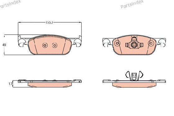 სამუხრუჭე დისკის ხუნდები  hundebi TRW GDB2157 თბილისი