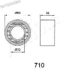Натяжитель ролика ремня ГРМ Ashika 45-07-710 Тбилиси