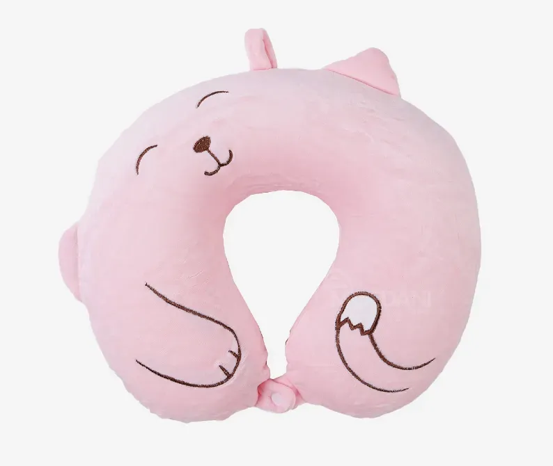 Детская дорожная подушка Arrow с изображением спящего котенка, розовая, артикул 61351-3 Тбилиси - изображение 1