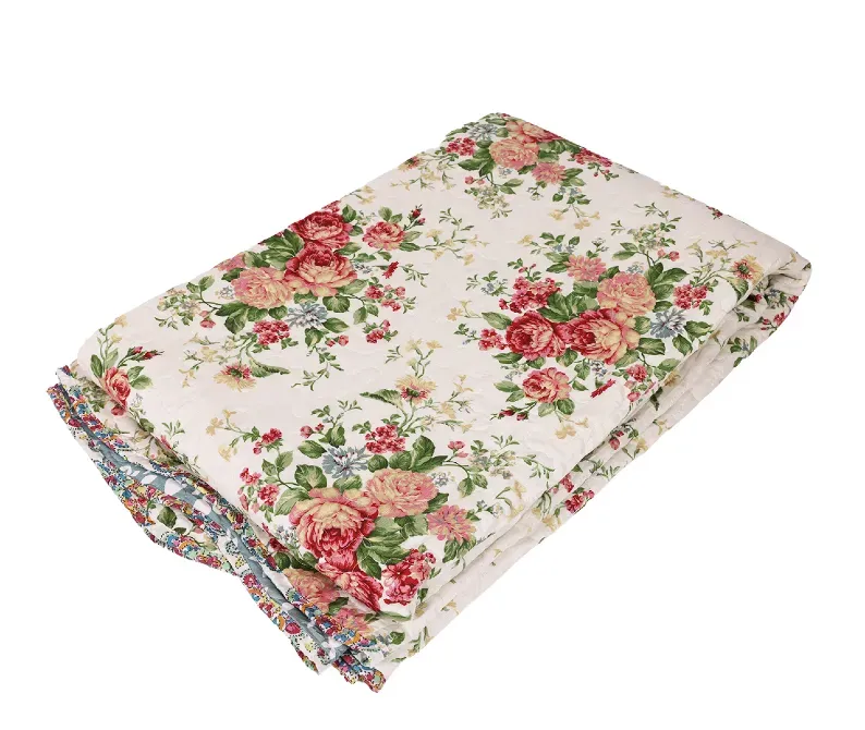 Двуспальное одеяло 210x240 см с цветочным рисунком. Тбилиси - изображение 1