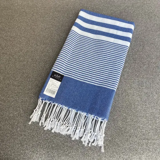 Ლურჯი ფერის ზოლებიანი მულტიფუნქციური პლედი/პირსახოცი 90x180 სმ Vantio Bianco თბილისი