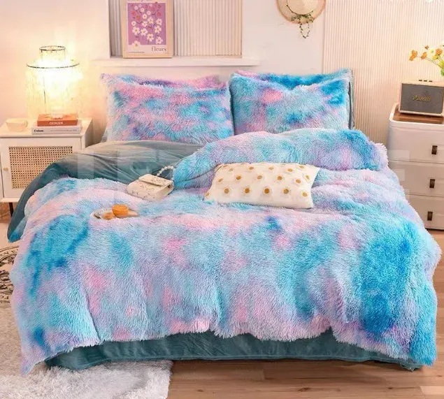 Purple colored futon bedding with fur surface Tbilisi - photo 1