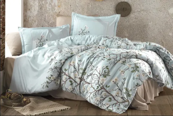 Постельное белье для односпальной кровати, светло-голубая классика (Alvin V1) Тбилиси