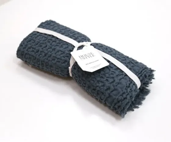 Მუქი ლურჯი ბამბის ბალიშის პირი ზომა 50X50 თბილისი