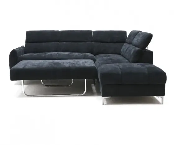Черный угловой диван с возможностью выдвижения Тбилиси